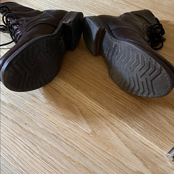 Frye Veronica Leather Lace-Up Boots in Dark Brown - Picture 3 of 4